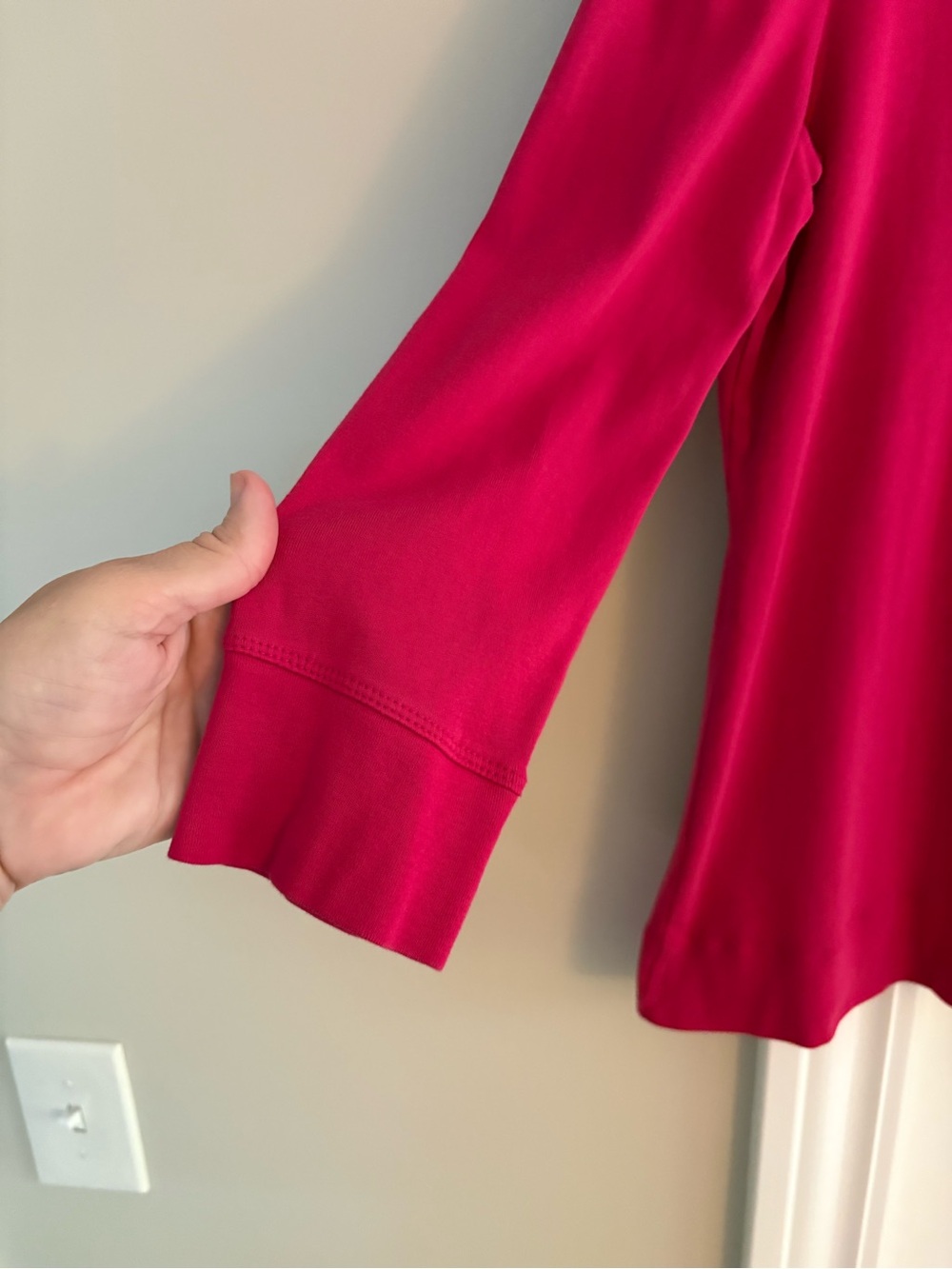 Talbots Women's Raspberry Button-Front Knit Top - Picture 4 of 4
